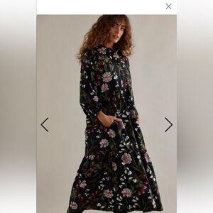 ANTHROPOLOGIE
Maeve The Bettina Tiered Midi Shirt Dress, Black